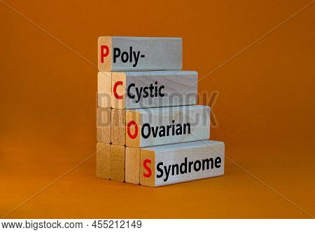 Pcos Poly-cystic Ovarian Syndrome Symbol. Concept Words Pcos Poly-cystic Ovarian Syndrome On Blocks 
