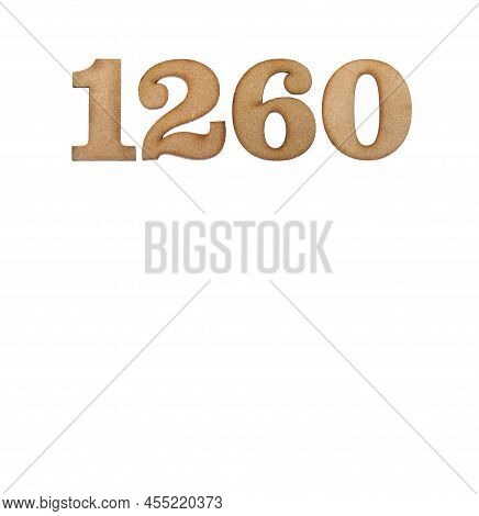 Number 1260 - Piece Of Wood Isolated On White Background