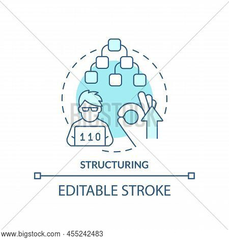 Structuring Turquoise Concept Icon. Code Hierarchy. Feature Of Programming Languages Abstract Idea T