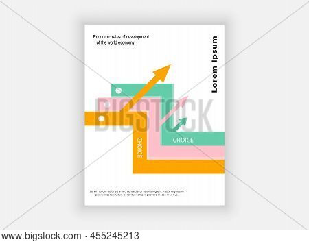 Brochure Chart With Arrows. Economic Rates Of Development Of The World Economy.