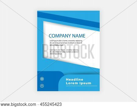 Blue Brochure Layout. Book Cover, Vector Graphics.