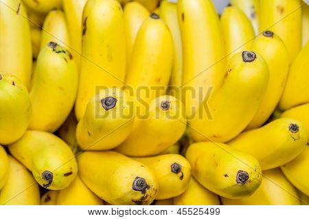 Bunch Of Ripe Bananas At A Street Market