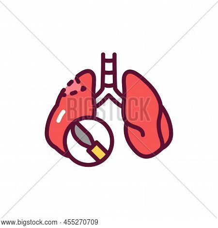 Resection Of The Lungs Line Icon. Isolated Vector Element.