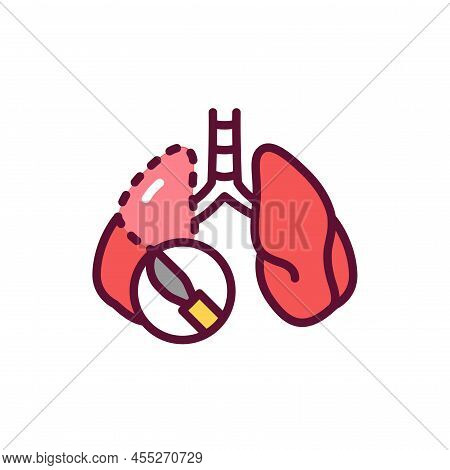 Resection Of The Lungs Line Icon. Isolated Vector Element.