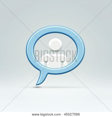 Dialogfeld Sprechblase mit einer Person hinein