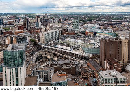 Birmingham, Uk - May 24, 2022.  An Aerial View Of Birmingham New Street Train Station And The Bullri