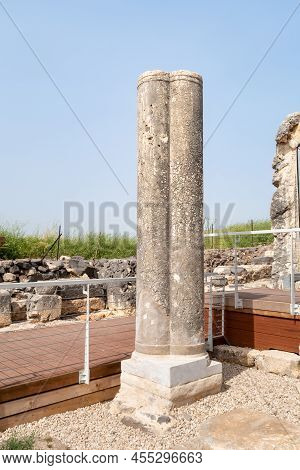 The Ruins Of A 4th Century Ad Synagogue Located Near On Mount Arbel, Located On The Coast Of Lake Ki