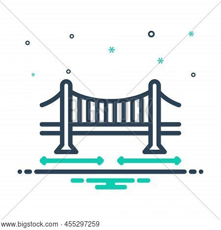 Mix Icon For Span Bridge Building Period Long-time Highway