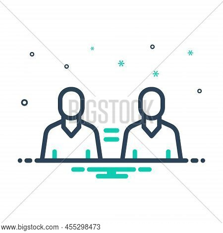 Mix Icon For Twin Person Common Double Duplicate Twain Dyad Coequal