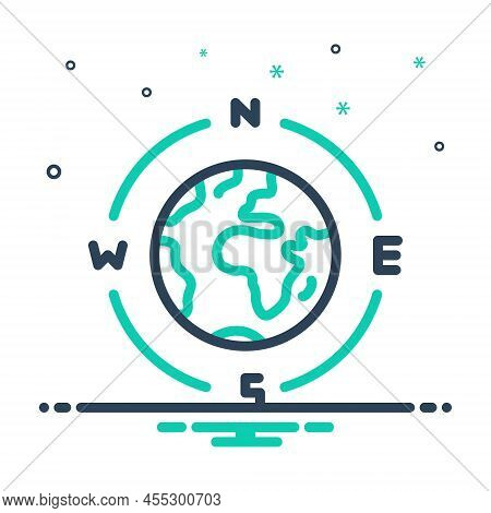 Mix Icon For Latitude Parallel Angle Global Graticule Meridians Navigation