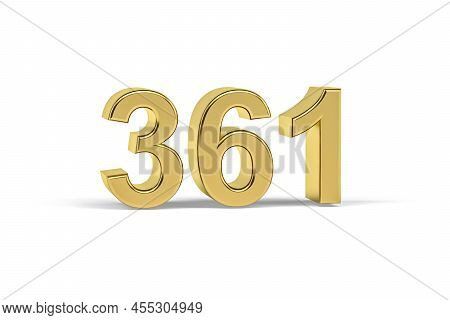 Golden 3d Number 361 - Year 361 Isolated On White Background - 3d Render