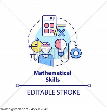 Mathematical Skills Concept Icon. Algebra And Arithmetic. Programming Skill Abstract Idea Thin Line 