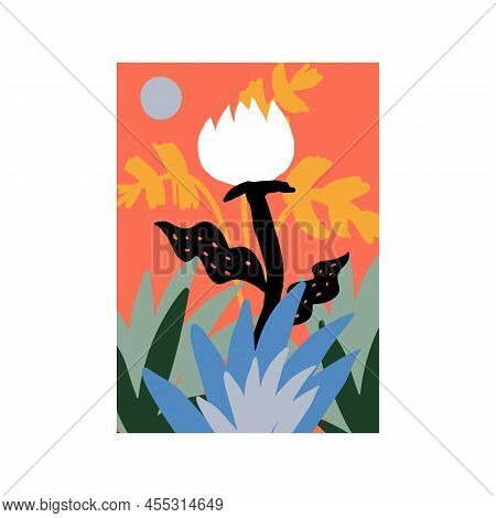 Colorful Abstract Scandinavian Floral Shapes Poster Design For Art And Music Event