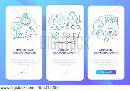 Orm Levels Blue Gradient Onboarding Mobile App Screen. Financial Safety Walkthrough 3 Steps Graphic 