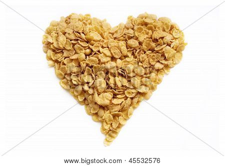 Sabroso corazón de copos de maíz