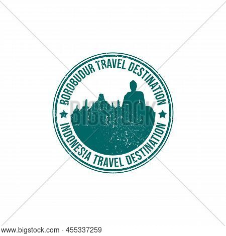 Borobudur Travel Destination Written Inside The Stamp