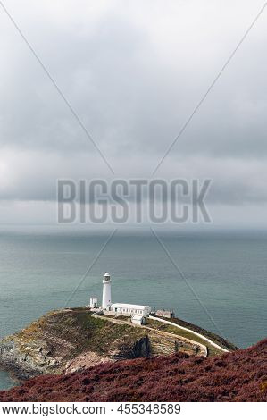 South Stack Lighthouse, Wales, Anglesey, Uk. It Is Built On The Summit Of A Small Island Off The Nor