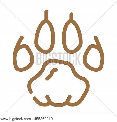 Tiger Hoof Print Color Icon Vector. Tiger Hoof Print Sign. Isolated Symbol Illustration
