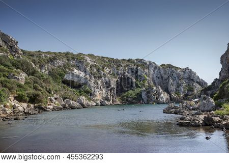 Alaior, Spain - August 8, 2021: Views Of Cales Coves, A Famous Place In The Municipality Of Alaior, 