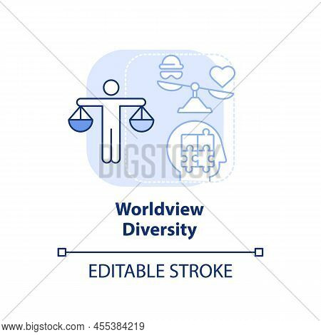 Worldview Diversity Light Blue Concept Icon. Moral Development Abstract Idea Thin Line Illustration.