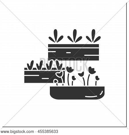 Houseplant Glyph Icon. Modern Aesthetic Plant For Houses. Organic Products. Farming And Garden Space