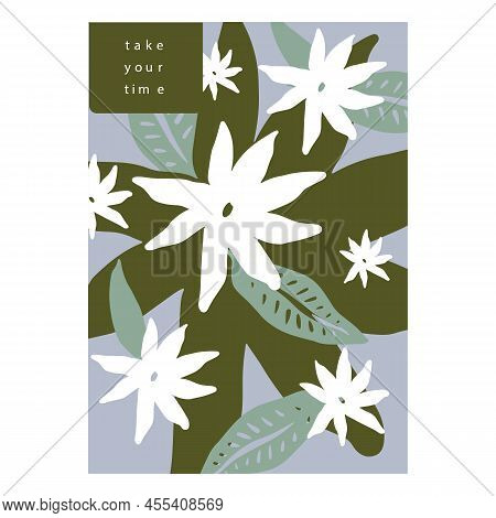Colorful Abstract Scandinavian Floral Shapes Poster Design For Art And Music Event
