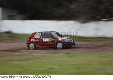 Kocaeli, Turkey - December 26, 2021: Orcun Kuscu Drives Peugeot 106 Gti During Turkish Rallycross Ch