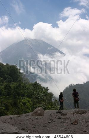 svazích Mount Merapi
