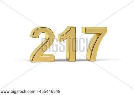 Golden 3d Number 217 - Year 217 Isolated On White Background - 3d Render
