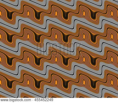 Computer Generated Abstract Colorful Glitch Artwork With Yellow And White And Black Waves