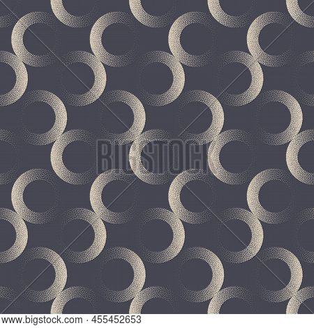 Circles Retro Chic Seamless Pattern Vector Trendy Textile Print Abstract Background. Classy Psychede