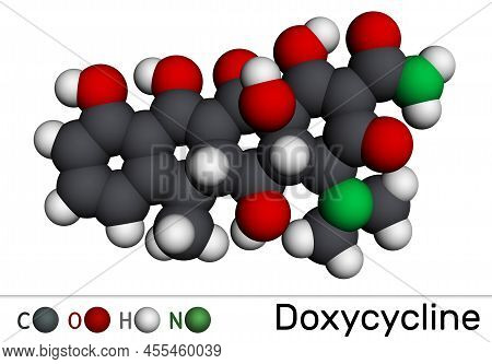 Doxycycline Molecule. It Is Broad-spectrum Tetracycline Antibiotic Used To Treat A Wide Variety Of B