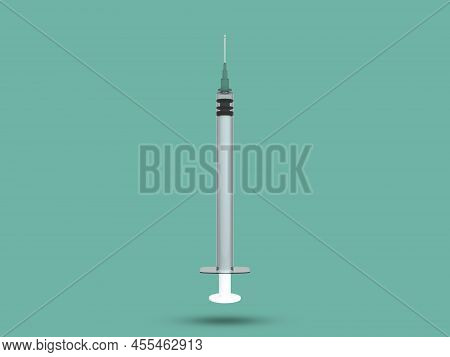 Medical disposable syringe with needle. Plastic medical syringe for injection Corona vaccine, diabet