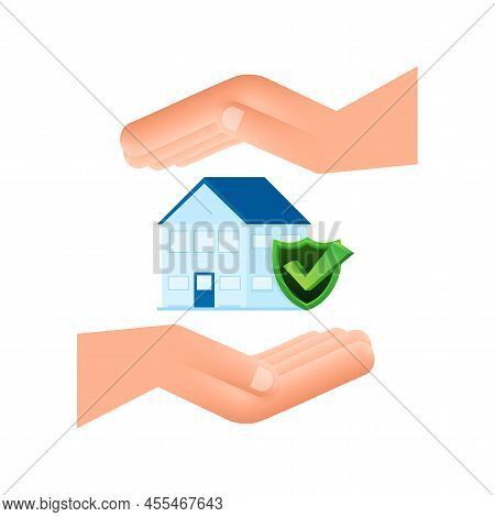 Home Insurance Policy Services. Home Safety Security. Vector Stock Illustration.