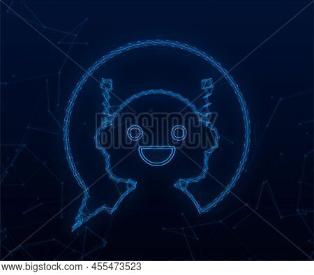 Robot Icon. Bot Sign Design. Chatbot Symbol Concept. Voice Support Service Bot. Online Support Bot. 