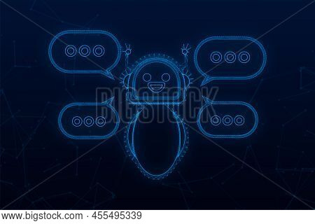 Robot Icon. Bot Sign Design. Chatbot Symbol Concept. Voice Support Service Bot. Online Support Bot. 