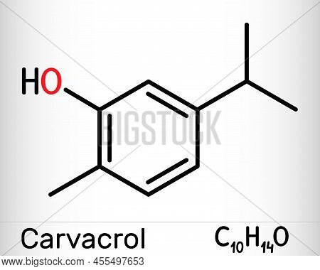 Carvacrol, Cymophenol Molecule. It Is Natural Monoterpene Derivative Of Cymene, Inhibitor Of Bacteri