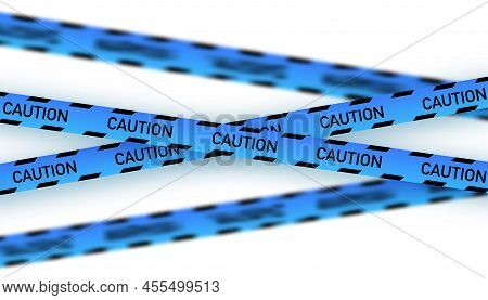 Blue Police Line. Crime Scene Yellow Tape. Danger Tapes. Vector Stock Illustration.