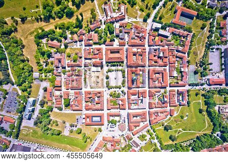 Historic Town Of Karlovac Aerial Panoramic View, Central Croatia