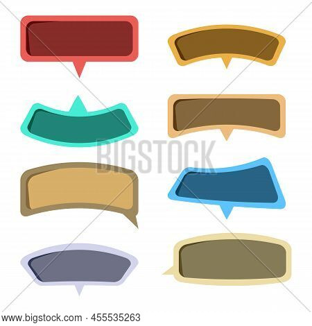 Set Of Retro Speach Bubble Flat Illustration
