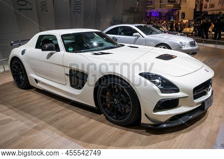 2013 Mercedes Benz Sls Amg Coupe Black Series (c197) Sports Car On Display At The Techno Classica Es