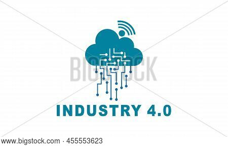 Industry 4.0 Concept Business Control Or Logo, World Factory And Wheel Eclectic, Cyber Physical Syst