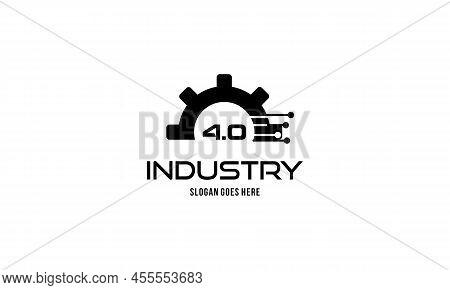 Industry 4.0 Concept Business Control Or Logo, World Factory And Wheel Eclectic, Cyber Physical Syst