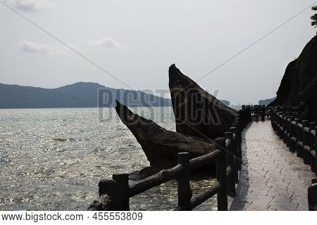 Stone Bridge Of Time Travel Journey Zone In Sea Ocean Of Mu Ko Petra National Park For Thai People A
