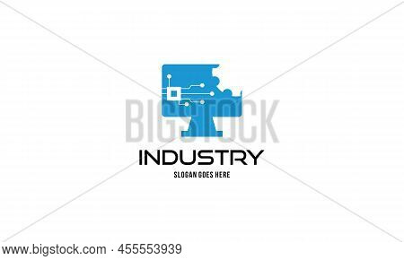 Industry 4.0 Concept Business Control Or Logo, World Factory And Wheel Eclectic, Cyber Physical Syst