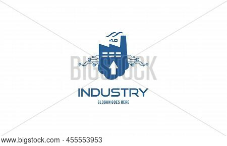 Industry 4.0 Concept Business Control Or Logo, World Factory And Wheel Eclectic, Cyber Physical Syst