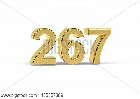 Golden 3d Number 267 - Year 267 Isolated On White Background - 3d Render