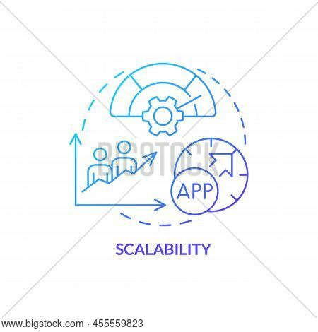 Scalability Blue Gradient Concept Icon. Flexible Application. Programing Language Choice Criterion A