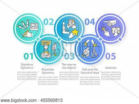 Behavior Analysing Circle Infographic Template. Biometrics Information. Data Visualization With 3 St