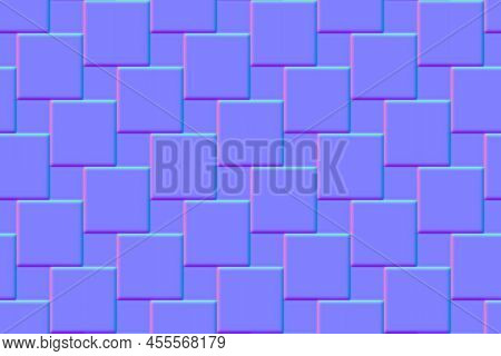 Normal Map Seamless Pattern Of Pavement With Square Blocks